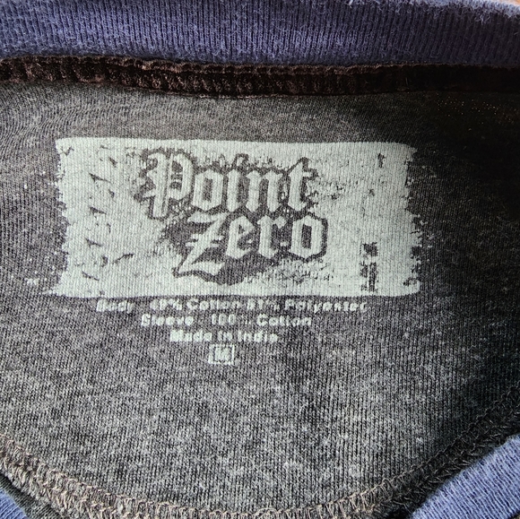 Point Zero Graphic Distressed Long Sleeve Shirt M - Picture 4 of 7